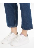 Sneakers cuir irisé logo embossé Calvin klein 01W Bright White/Amethyst YW0YW01202