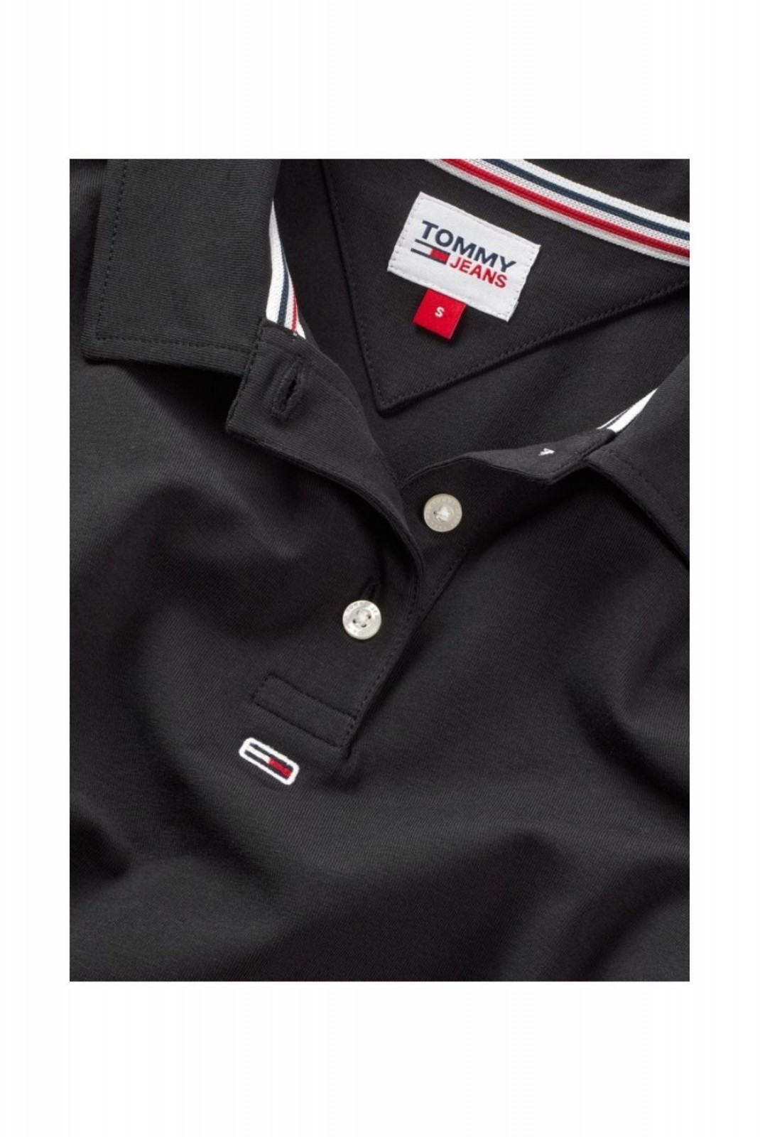 Polo stretch à logo brodé Tommy Jeans BDS Black DW0DW15847