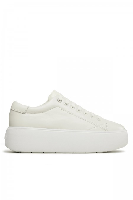 Sneakers basses en cuir Calvin klein YBJ Marshmallow HW0HW01432