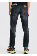 Jean droit stretch destroy Dsquared2 900 DENIM NOIR S71LB0889