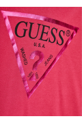 Sweat capuche logo triangle Guess jeans G6L3 SATEEN FUCHSIA J83Q14 KAUG0