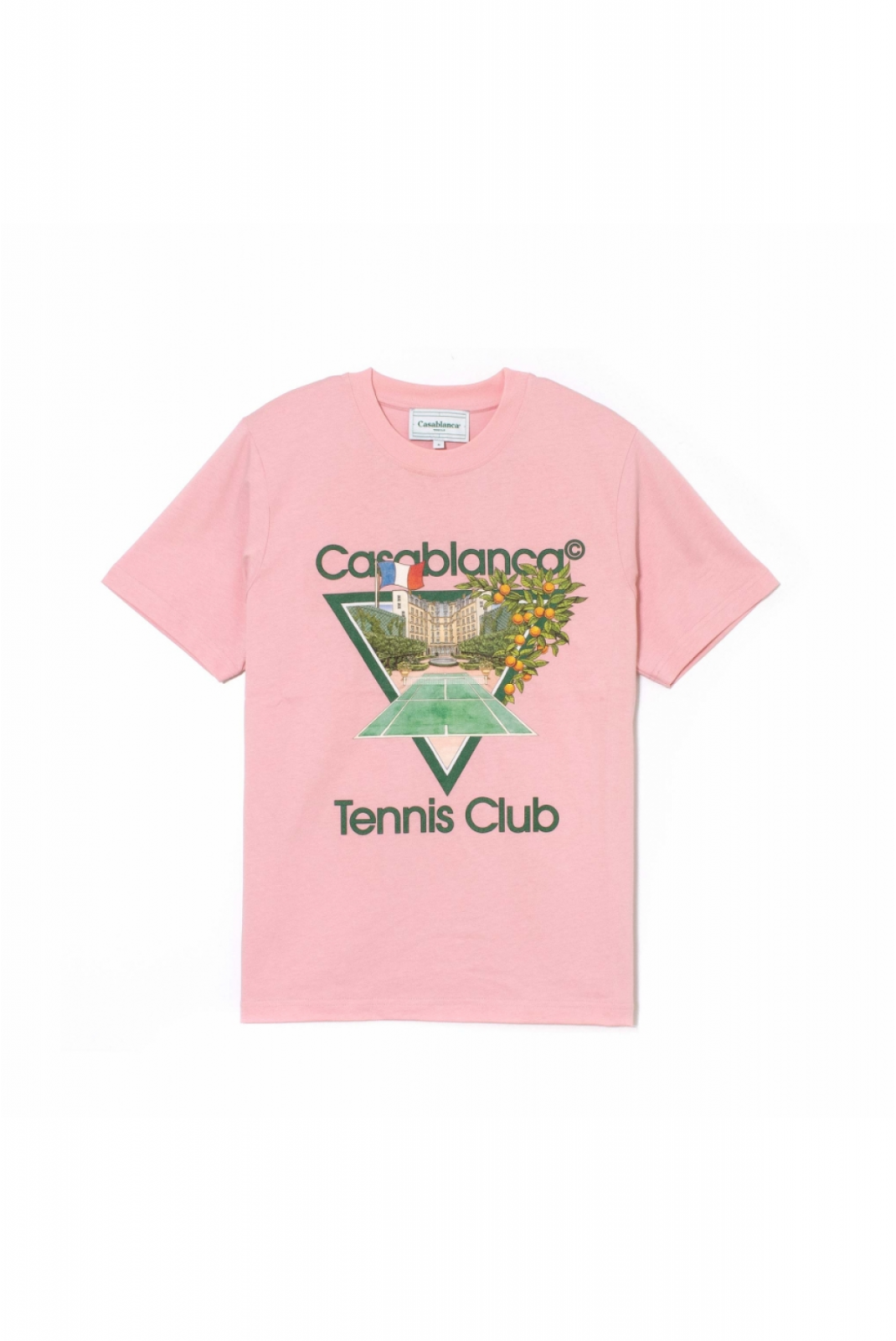 TShirt 100% coton logo printé Casa blanca PINK/JERSEY MF22-JTS-001-13