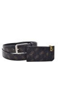 Coffret ceinture et porte monnaie cuir Guess jeans BROWN/OCHRE GFBOXM P3305