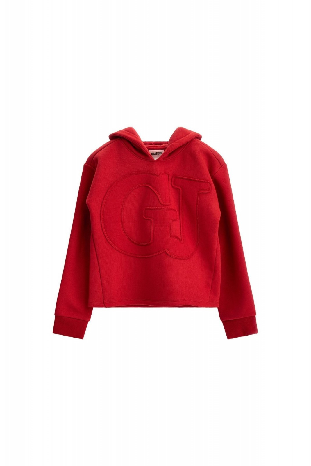 Sweat crop à capuche logo brodé Guess jeans G5R4 DOWNTOWN RED J3BQ21 KBXX1