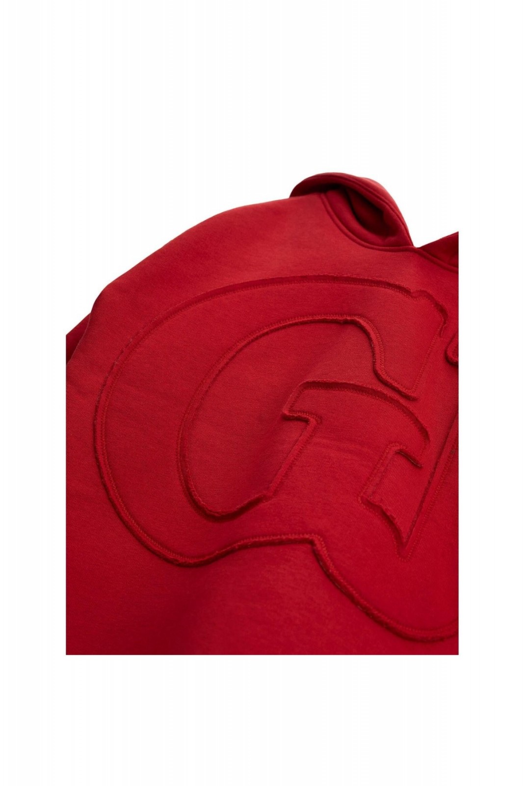 Sweat crop à capuche logo brodé Guess jeans G5R4 DOWNTOWN RED J3BQ21 KBXX1