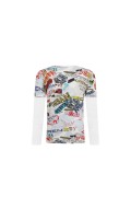 TShirt ML coton à imprimés Guess jeans P7AK L3YI03 K8HM3