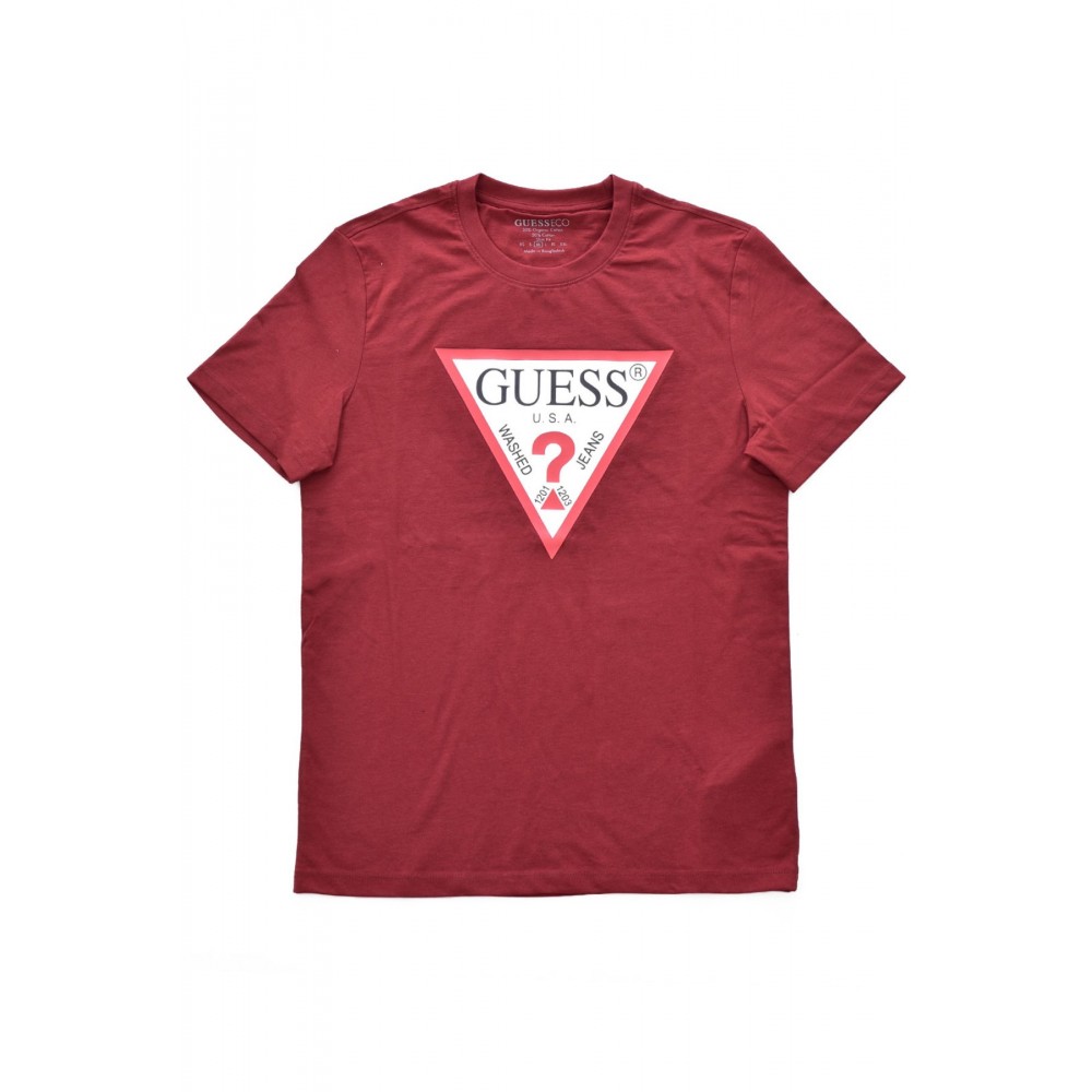 TShirt slim fit logo iconique Guess jeans G578 DARK JAM RED M2YI71 I3Z14