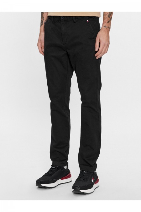 Chino coton stretch logo brodé Tommy Jeans BDS Black DM0DM18339