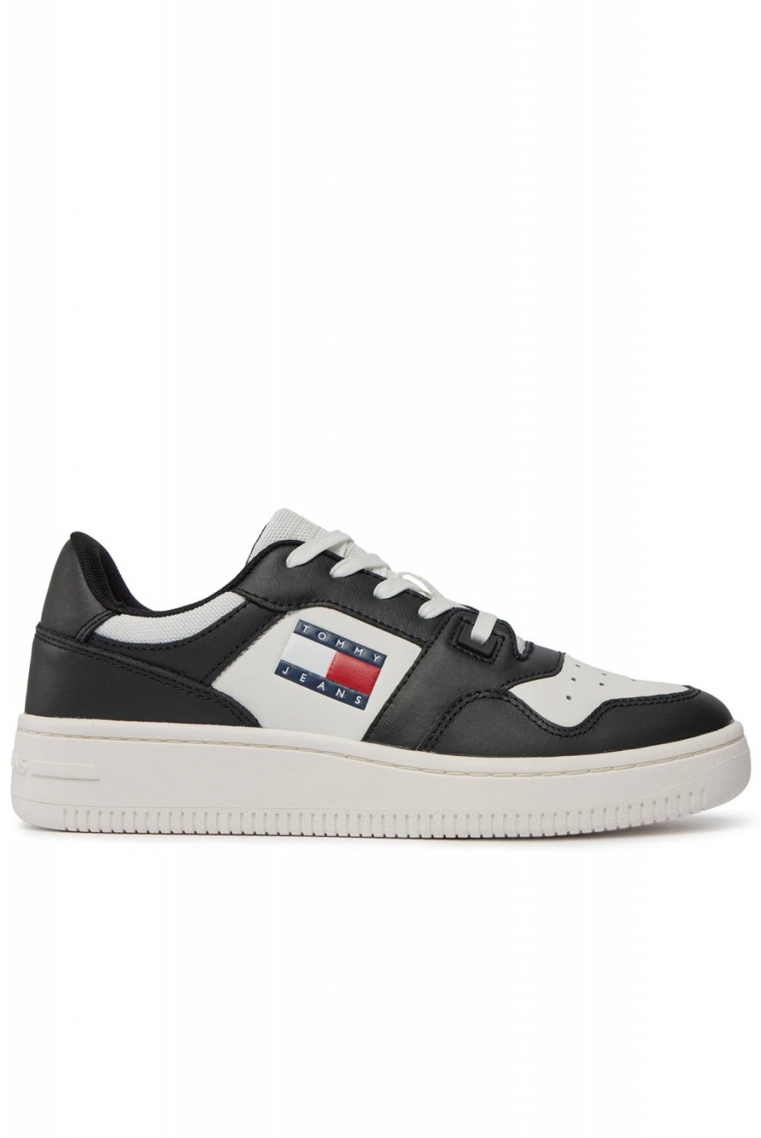 Sneakers basses cuir Retro Tommy Jeans YBL Black / Ecru EN0EN02505