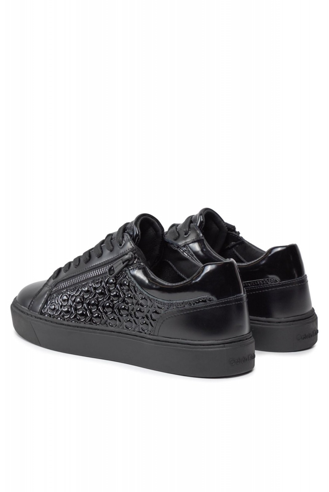 Sneakers cuir logo embossé Calvin klein 0GU Lux Mono HM0HM01277