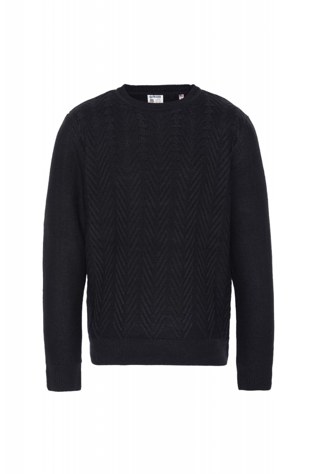 Pull col rond mailles Schott BLACK PLORLANDO