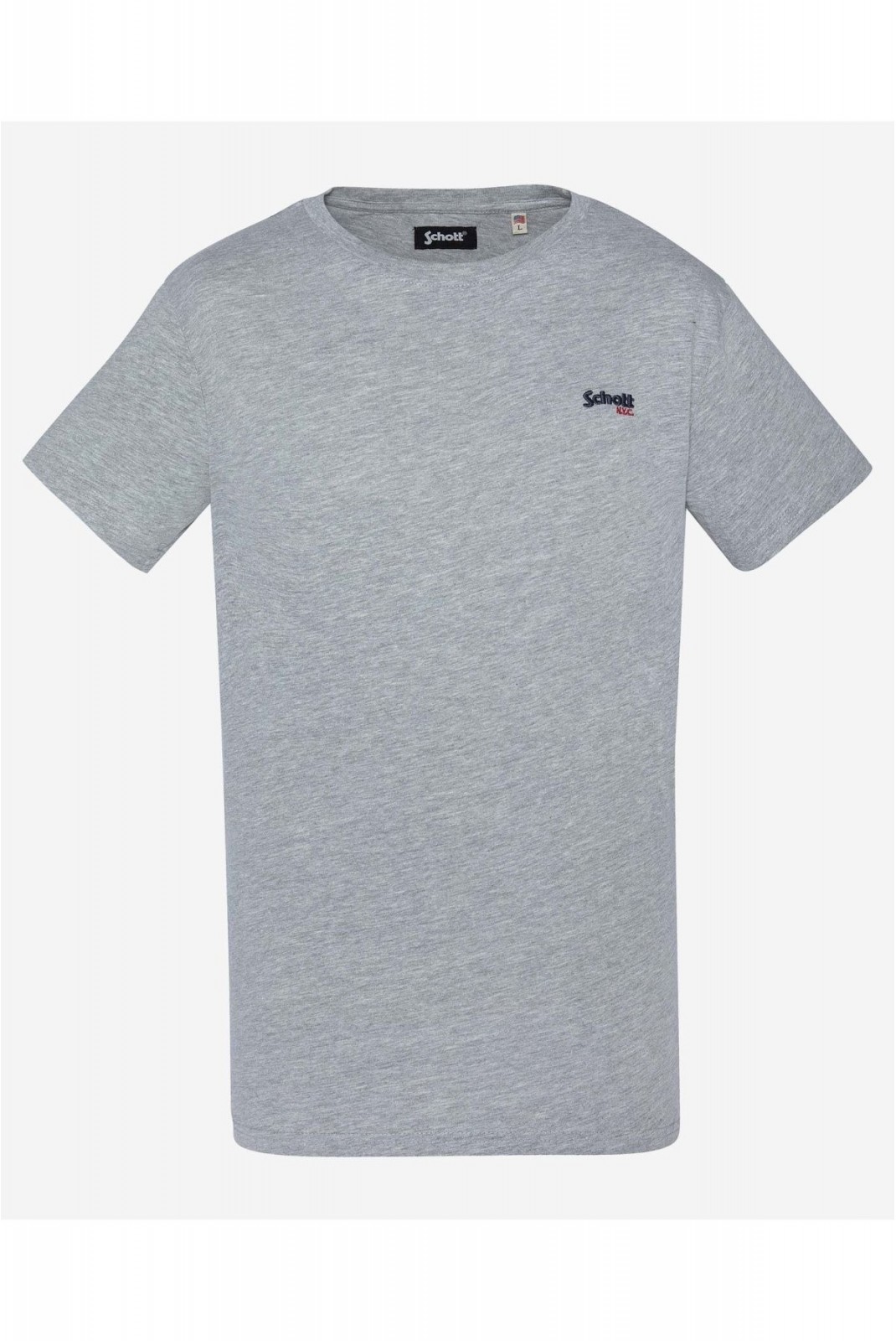 TShirt coton logo brodé Schott HEAT.GREY TSCREWEMB