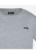 TShirt coton logo brodé Schott HEAT.GREY TSCREWEMB