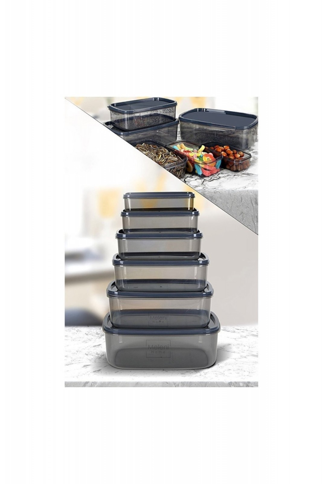 Lot de boîtes de rangement (12 pièces) Storage Anthracite 964FRM1187