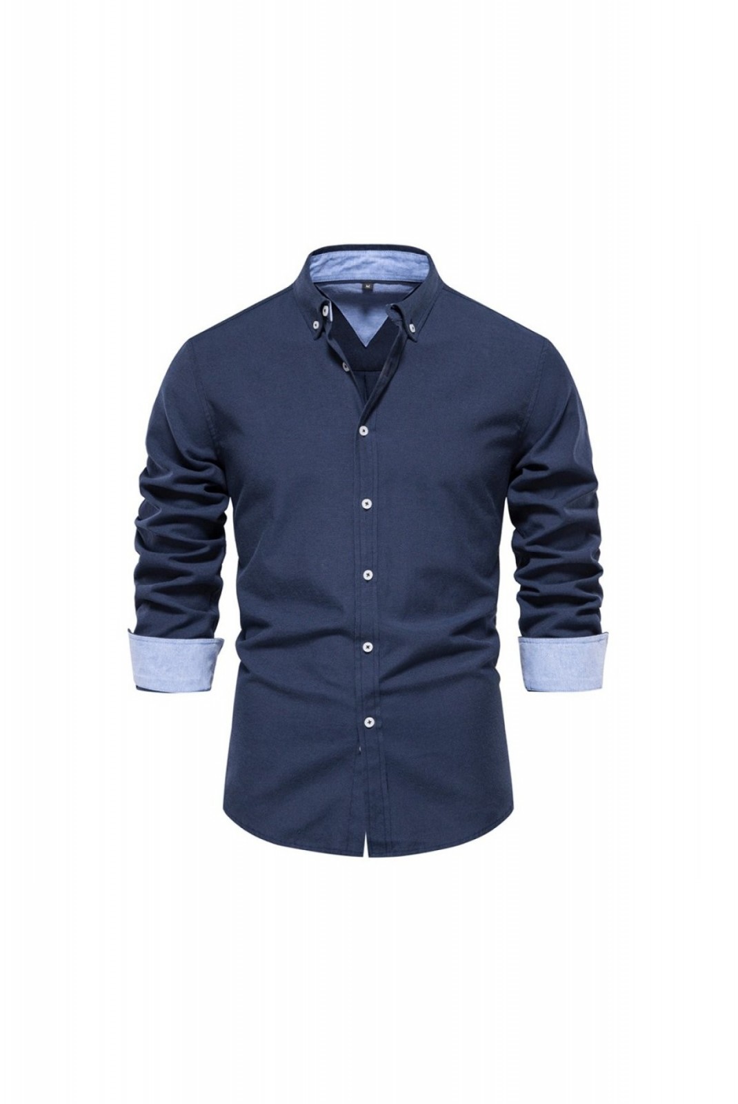 Chemise ML droite ajustée ATOM Navy blue SH700