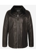 Blouson cuir col fourrure amovible Schott BROWN LCNICOLAS