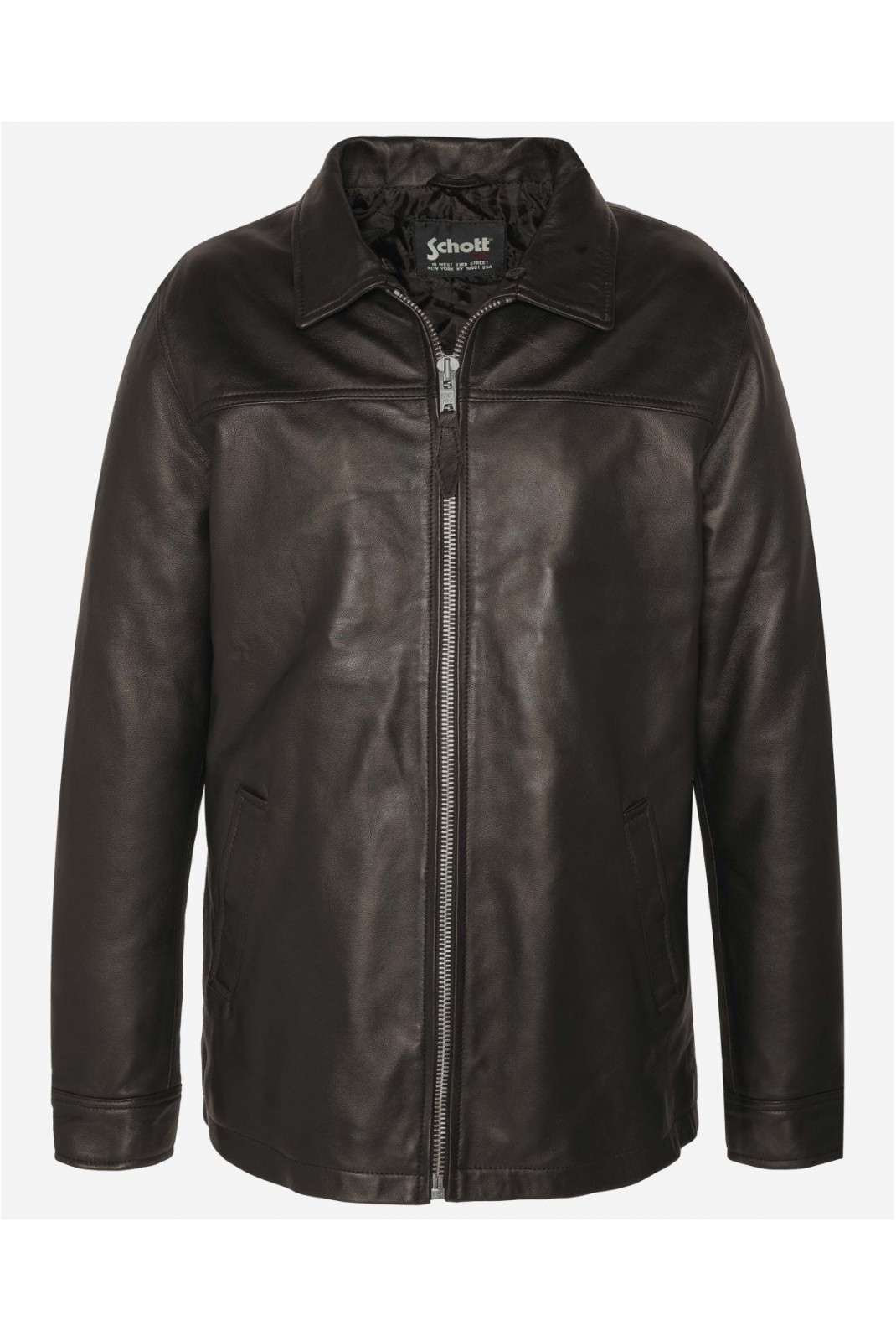 Blouson cuir col fourrure amovible Schott BROWN LCNICOLAS