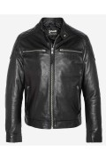 Blouson biker cuir d'agneau Schott BLACK LCLEO