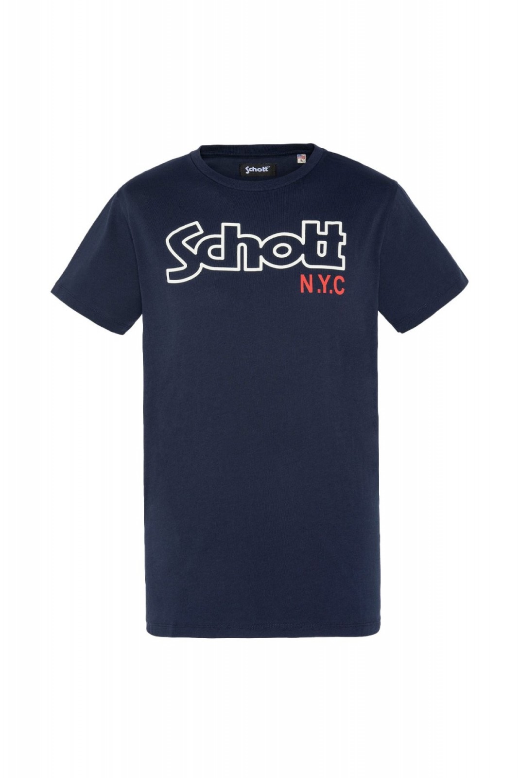 TShirt coton logo printé Vintage Schott NAVY TSCREWVINT