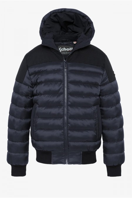 Doudoune capuche Schott NAVY JKTRAFB