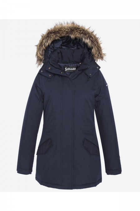 Parka à capuche fourrure amovible Schott NAVY JKTFREYW