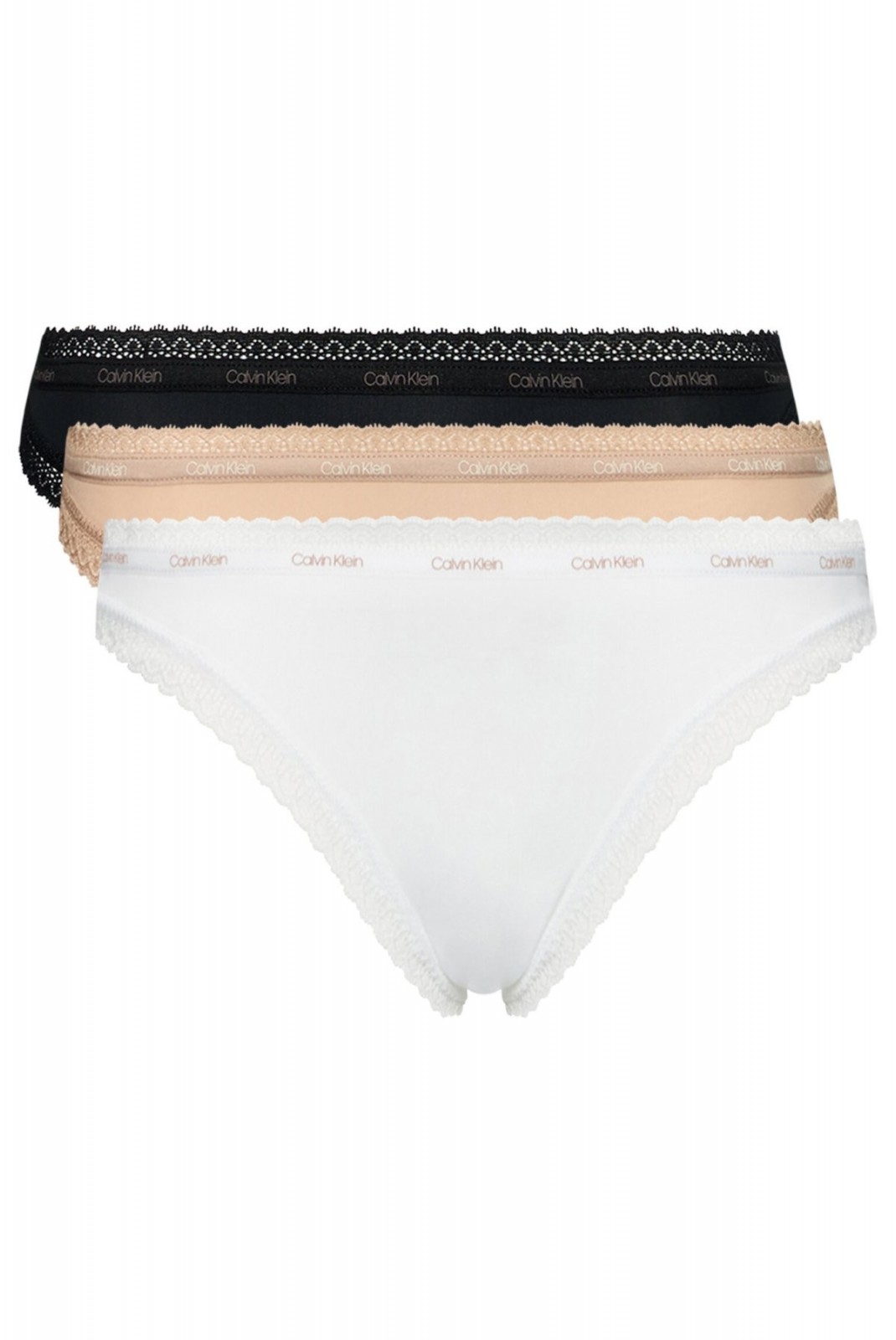 Tripack culottes bord dentelle Calvin klein FIY BLACK/WHITE/HONEY ALMOND 000QD3804E