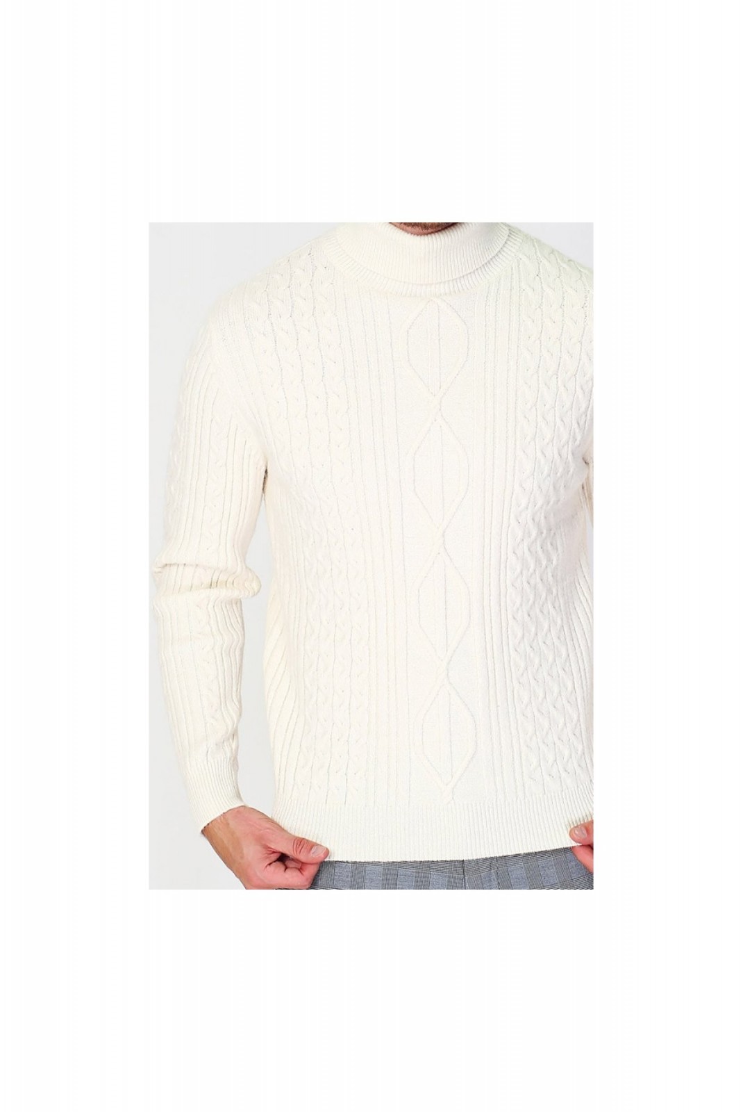 Pull Col roulé WILLIAM DE FAYE NATUREL WFM101