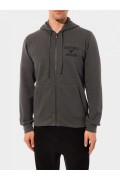 Sweat zippé à capuche logo brodé Emporio armani 57720 Grigio Melange Nero 111784 3F571