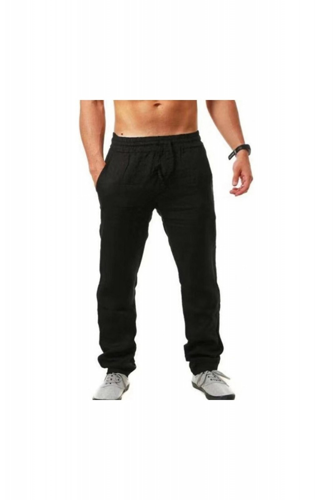 Pantalon 100%coton DELIE BLACK C154