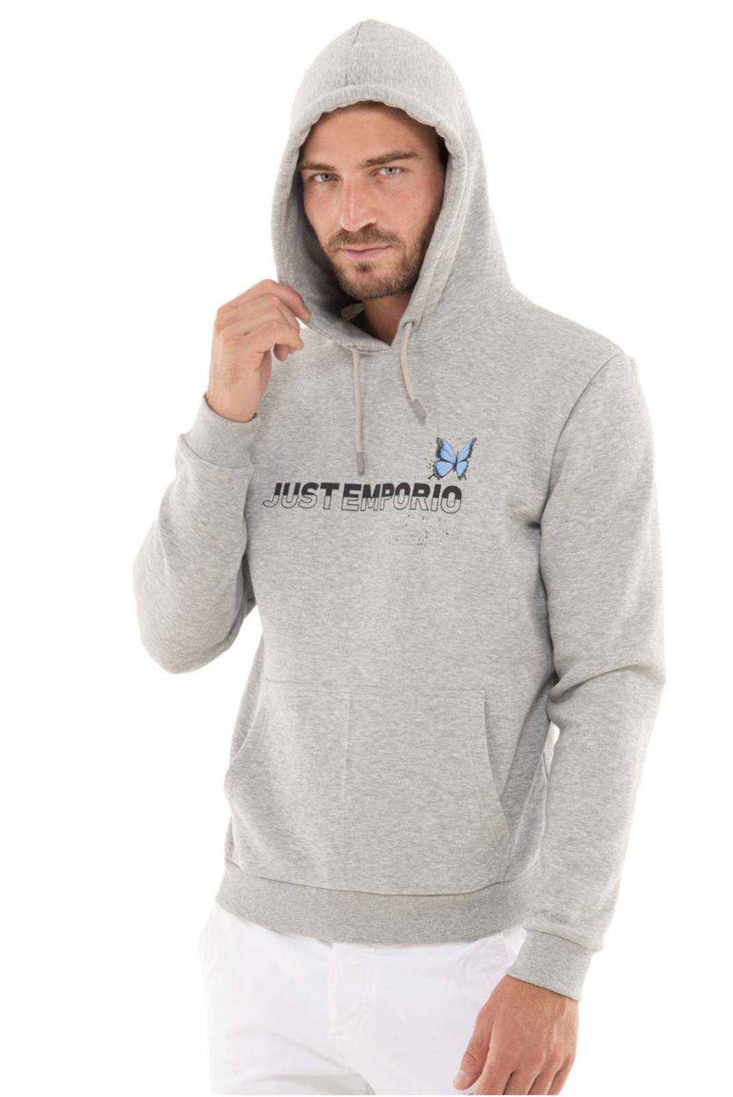 Sweat capuche print dos Just Emporio GREY MEL JE-AKTON