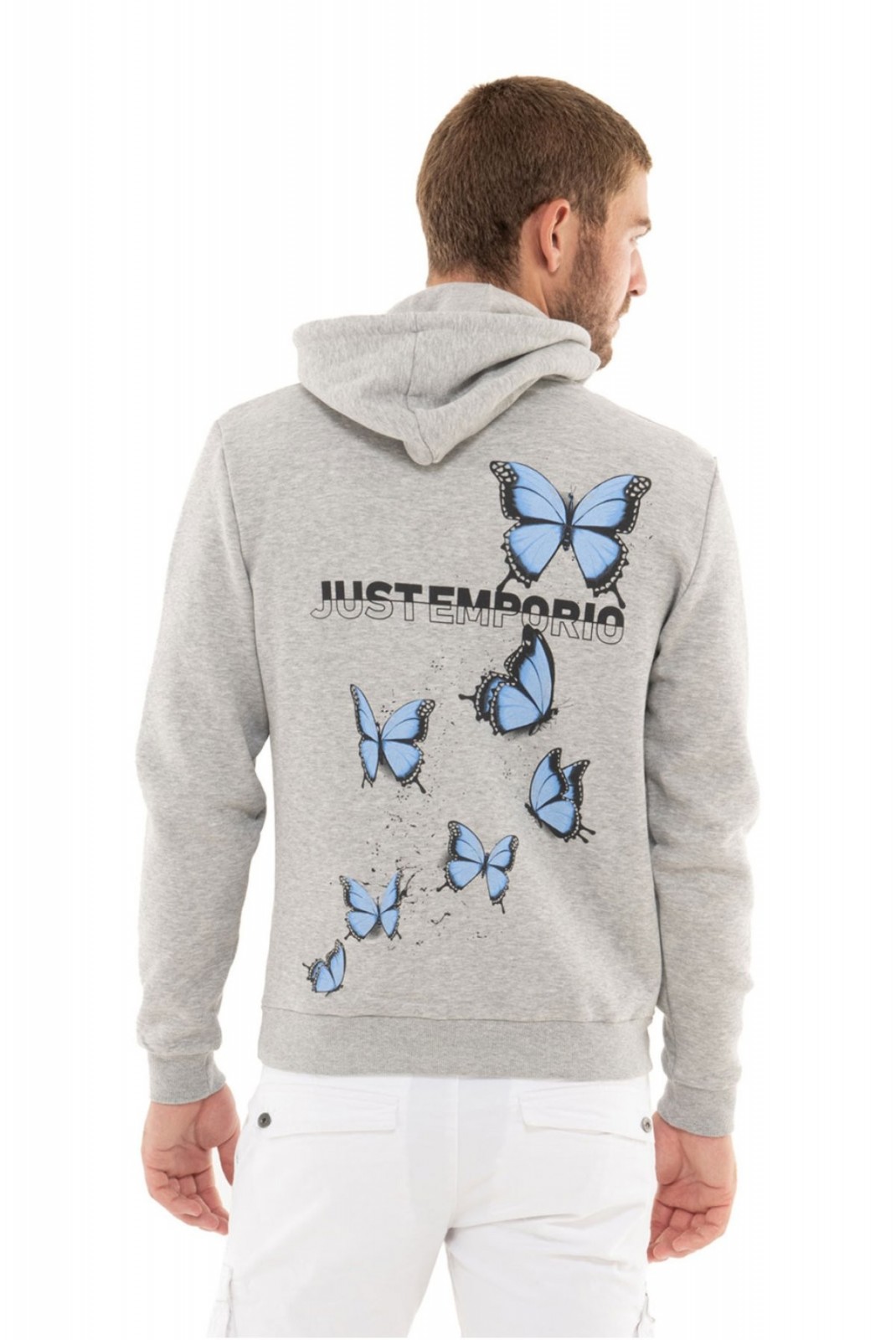 Sweat capuche print dos Just Emporio GREY MEL JE-AKTON