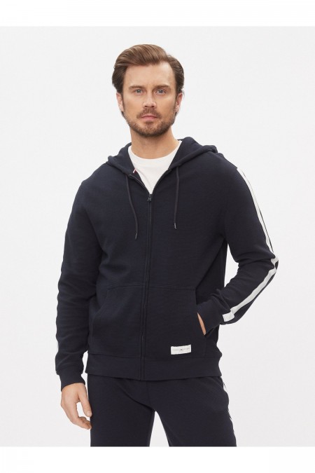 Sweat léger zippé texturé Tommy Hilfiger P5Q Dark Grey Ht UM0UM03011