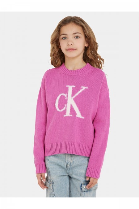 Pull monogramme fluffy Calvin klein VTA Violet Fun IG0IG02220