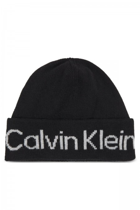 Bonnet laine cachemire Calvin klein BAX Ck Black K60K611151