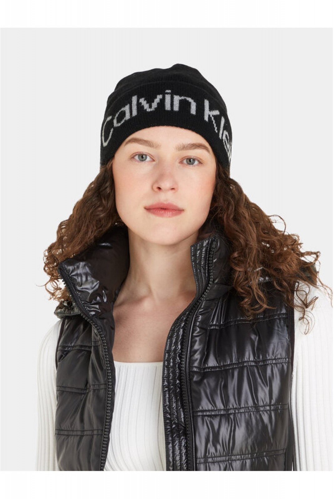 Bonnet laine cachemire Calvin klein BAX Ck Black K60K611151