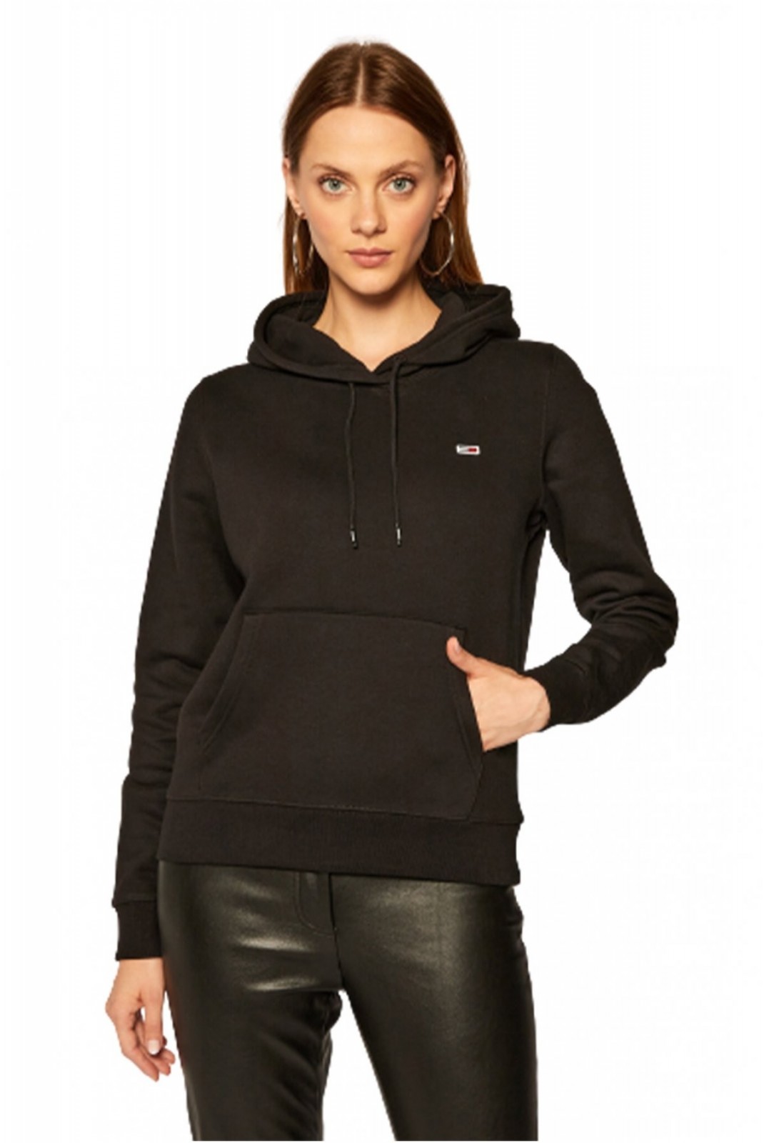 Sweatshirt à capuche en coton Tommy Jeans BDS Black DW0DW09228