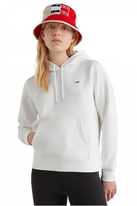 Sweatshirt à capuche en coton Tommy Jeans YBR White DW0DW09228