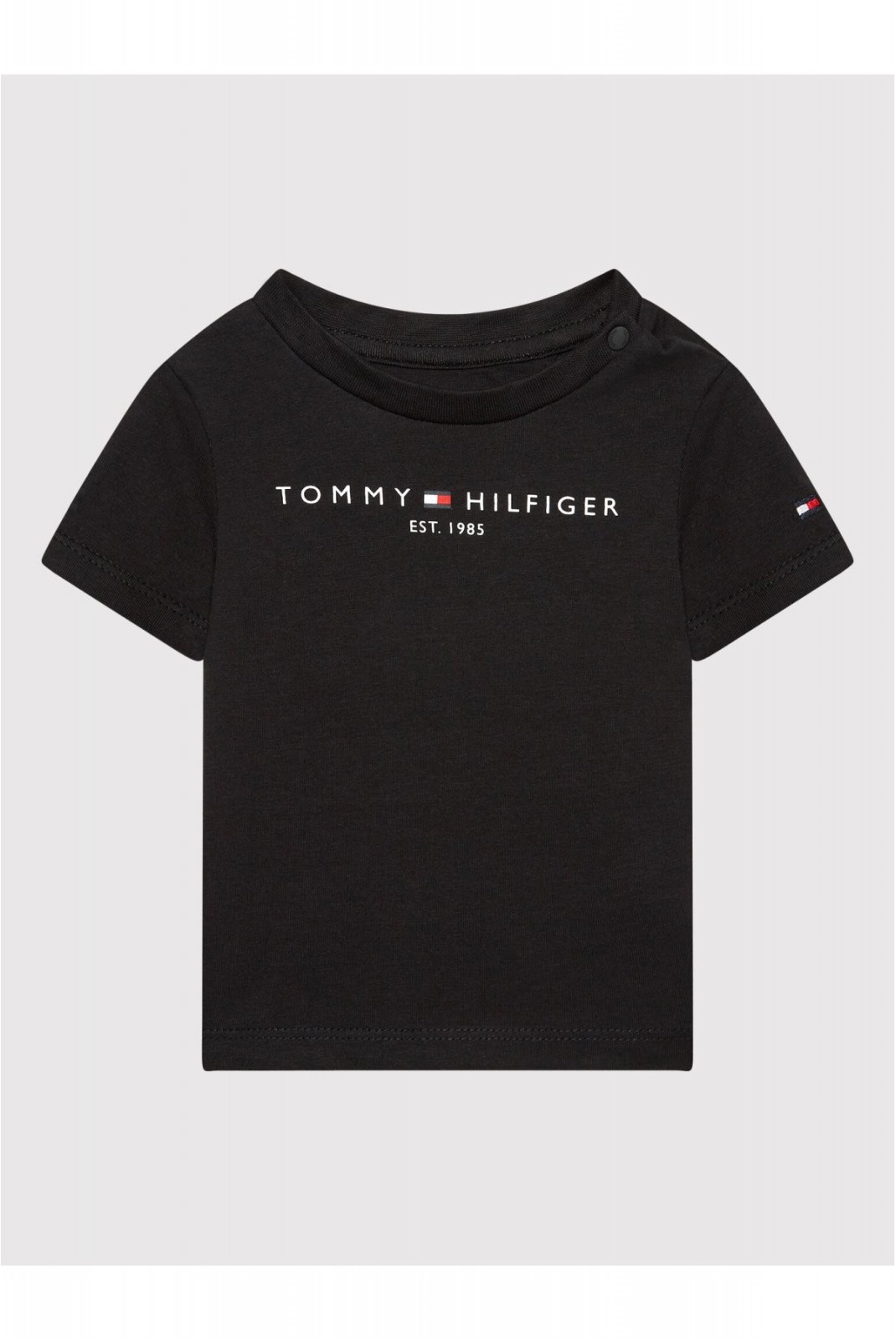 TShirt coton stretch ouverture col Tommy Hilfiger BDS Black KN0KN01487