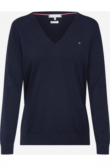 Pull léger col V Tommy Hilfiger 403 MIDNIGHT WW0WW25294