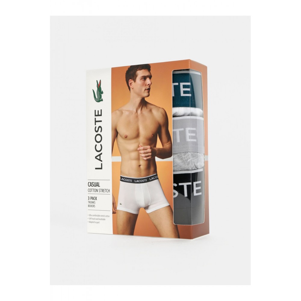 Tripack boxers coton stretch Lacoste NUA NOIR/BLANC-GRIS CHINE 5H3389