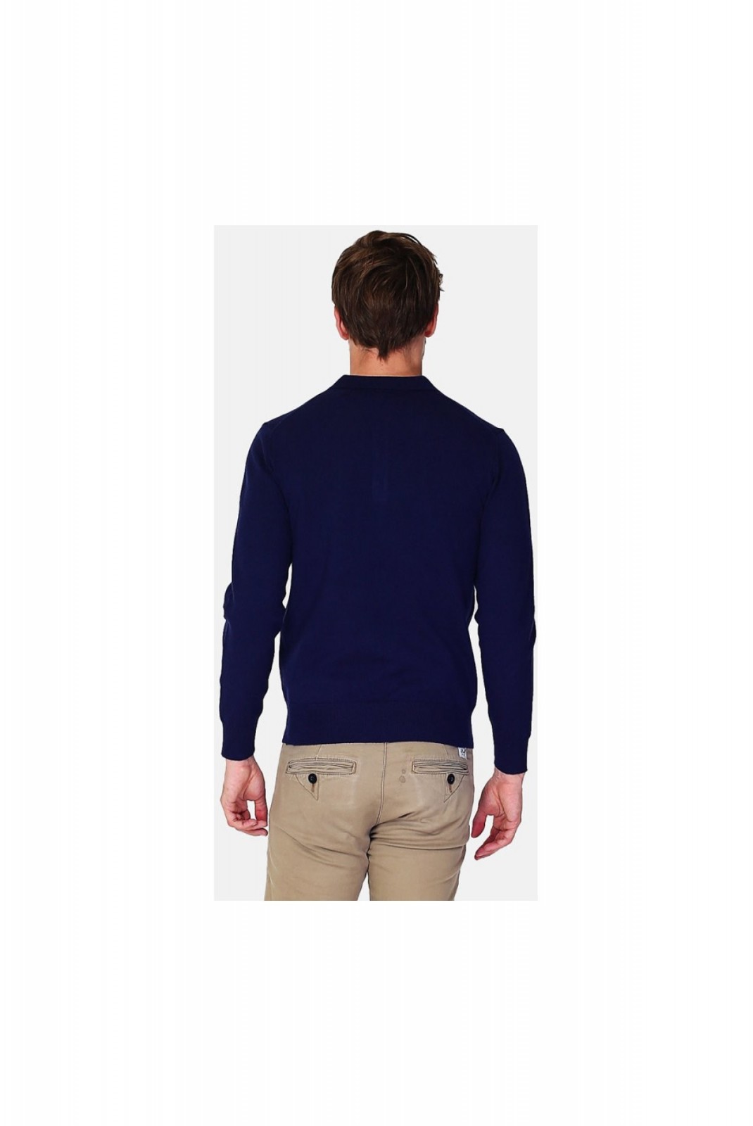 Pull col polo WILLIAM DE FAYE BLEU NUIT WFM90