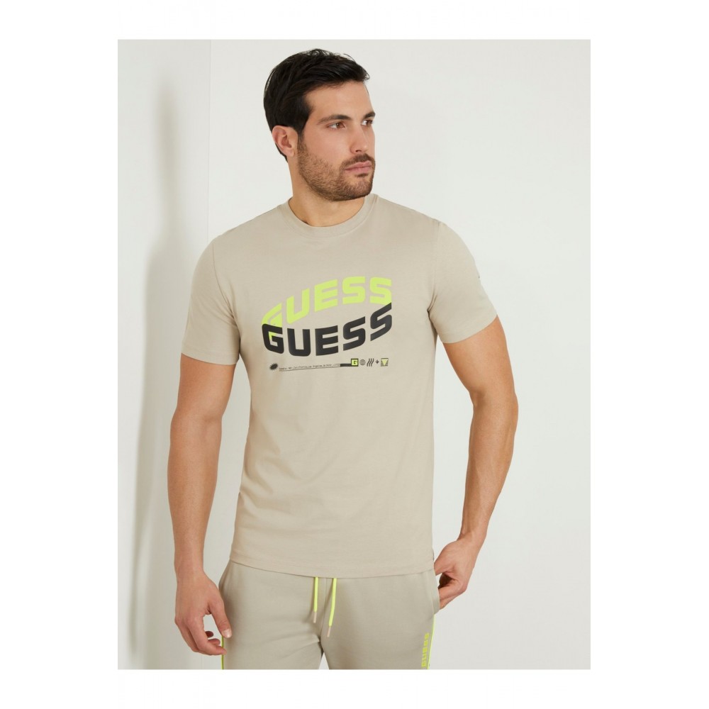 TShirt 100% coton logo printé Guess jeans G1CA PASADENA STONE Z4RI03 I3Z14