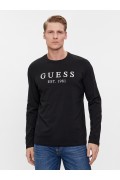 TShirt ML logo printé Guess jeans JBLK Jet Black A996 U4RI11 K6YW0