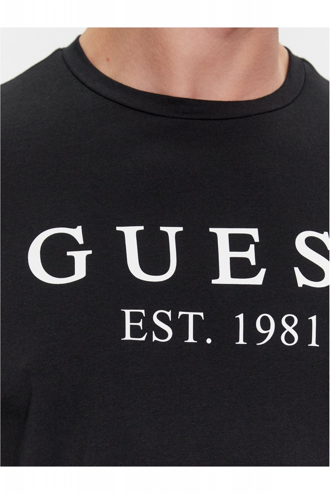 TShirt ML logo printé Guess jeans JBLK Jet Black A996 U4RI11 K6YW0