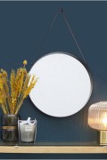 Miroir Rond Avec Anse 40Cm Home Déco Factory Noir  HD4325