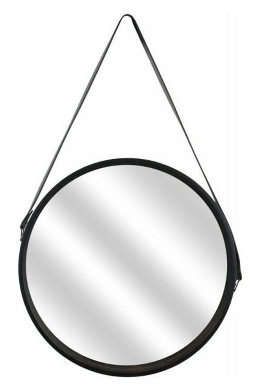 Miroir Rond Avec Anse Pu Noir 40Cm M6 - HD4325 Home Déco Factory  HD4325