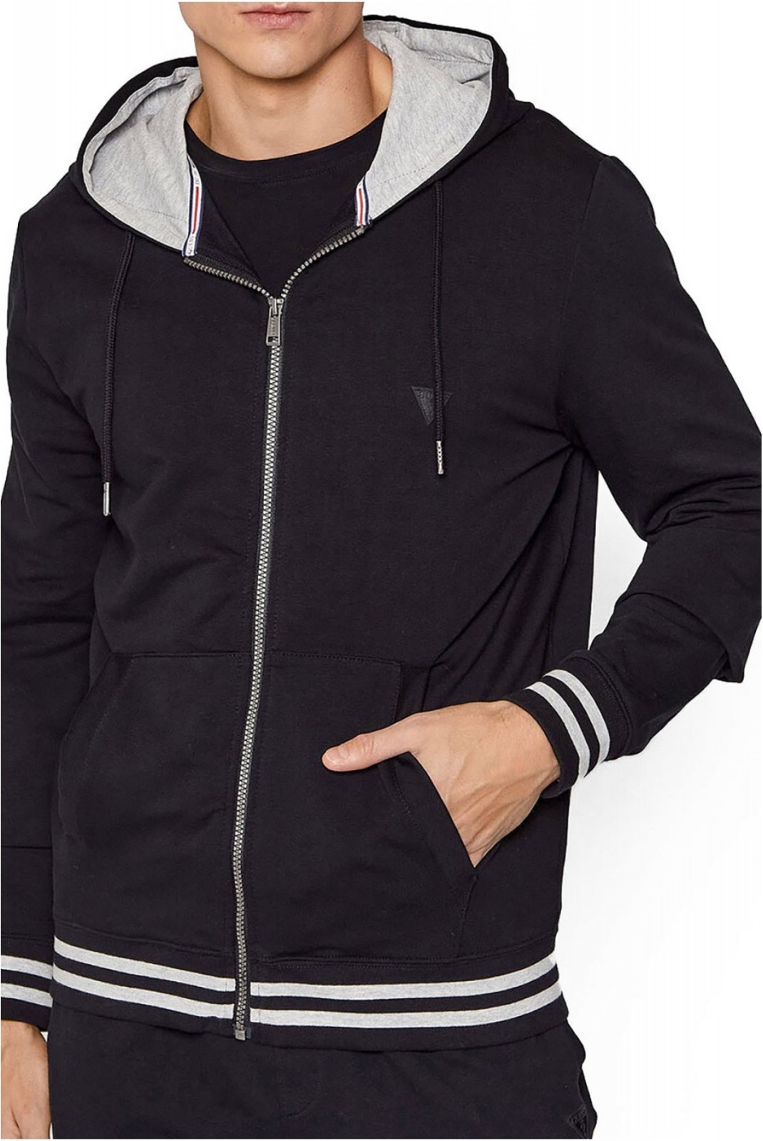 Veste à capuche stretch Guess jeans JBLK Jet Black A996 M2RQ48 K6ZS1