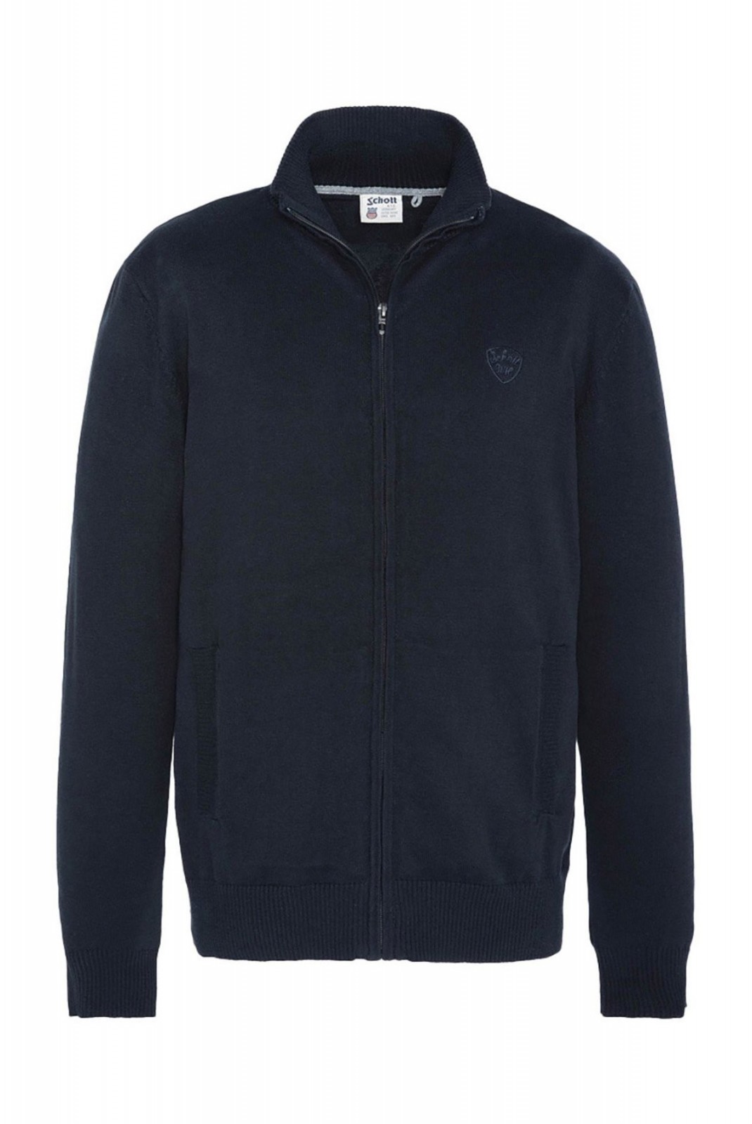 Cardigan zippé avec poches Schott NAVY PLB120