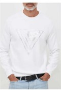 Sweat logo triangle Guess jeans G011 Pure White M3BQ34 KBY51