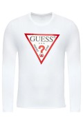 TShirt ML slim fit logo iconique Guess jeans G011 Pure White M2YI31 I3Z14